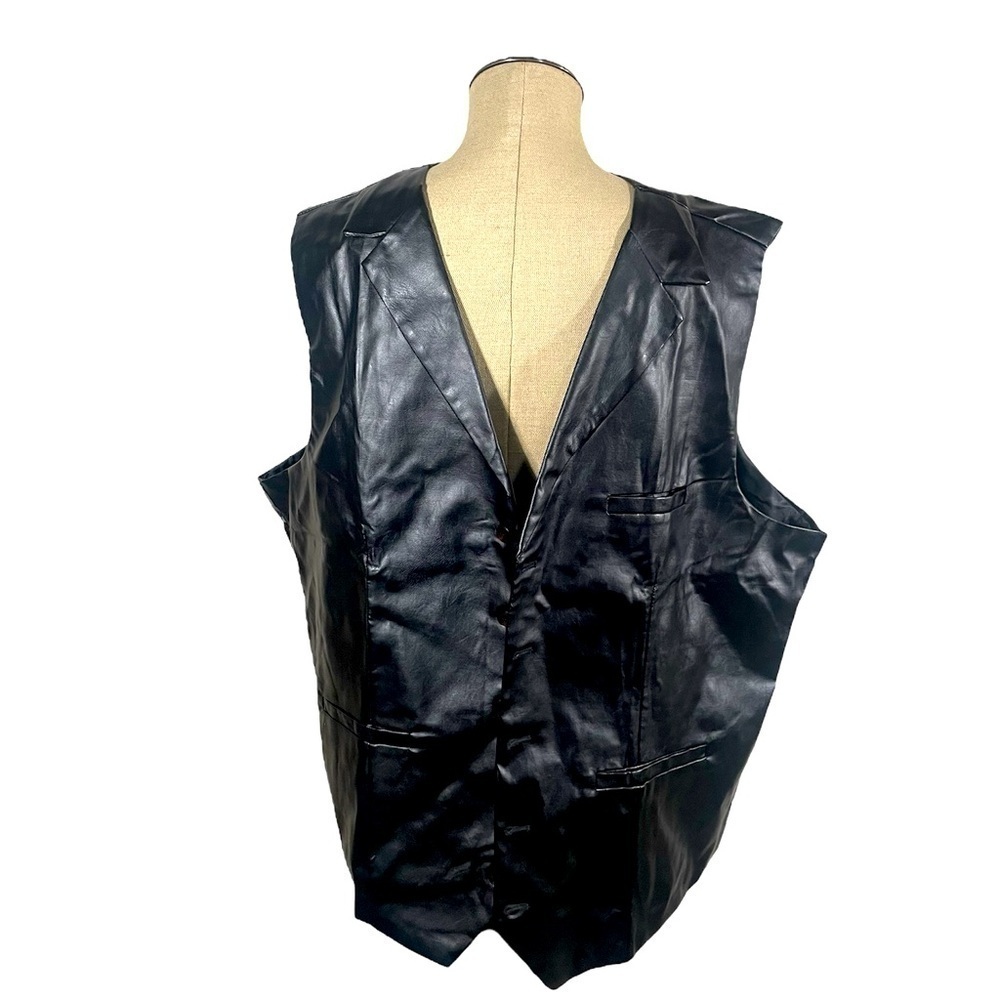 NWT Coofandy Faux Leather Men's Vest Size XXL